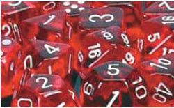 CHX 23804 Translucent 12mm D6 Red w/ White