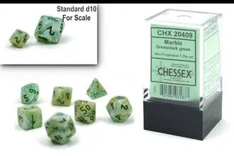 Chessex 20409 Mini 7 Set Marble Green/Dark Green