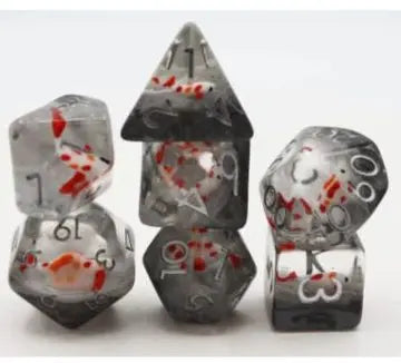 Dice Poly Set - Misty Water Koi Fish w/Silver