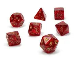 Chessex 20504 Mini 7 Set Glitter Ruby Red/Gold