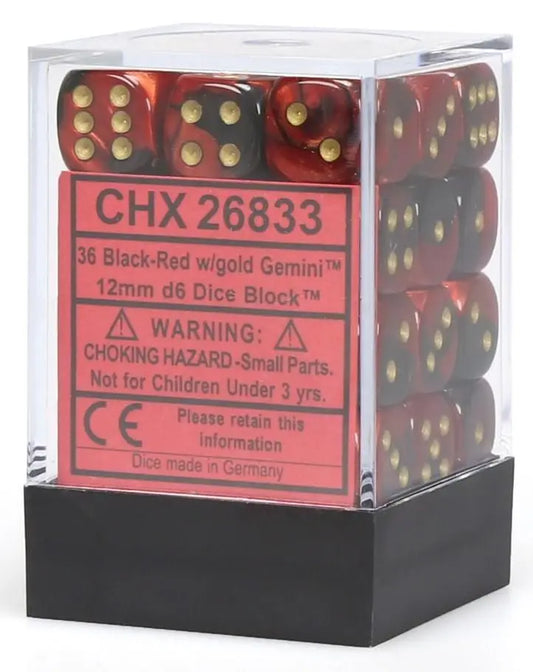 Chessex 26833 Gemini Black-Red/Gold