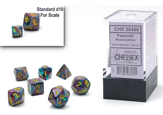 Chessex 20450 Mini 7 Set Festive Mosaic/Yellow