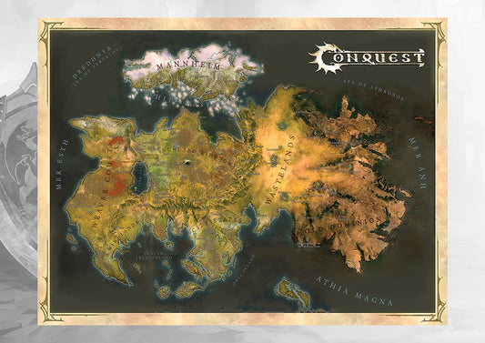 Conquest Cloth Map of Alektria, the first continent of EÃ„