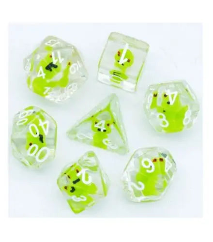 Dice Poly Set - Frog w/White