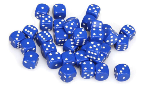 Chessex CHX25806 Dice-Opaque: 36D6 Set Blue/White