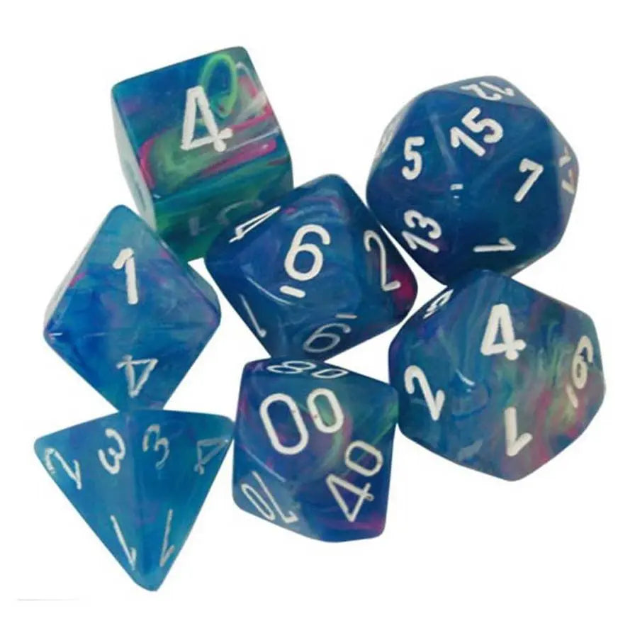 Chessex 20546 Mini 7 Set Festive Waterlily/White