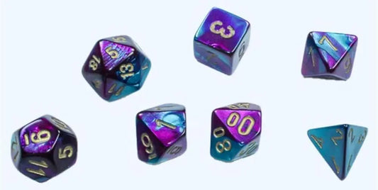 Chessex 20649 Mini 7 Set Gemini Purple-Teal/Gold