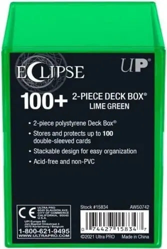 Ultra Pro 2 Piece Lime Green Eclipse Deck Box