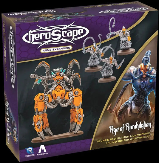 Heroscape: Revna's Rebuke - Iron Lich Viscerot And Necrotech Wraithriders Army Expansion