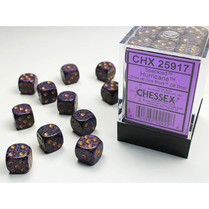 CHX 25917 Hurricane Speckled - 6 Sided 12 mm Dice Set Of 36