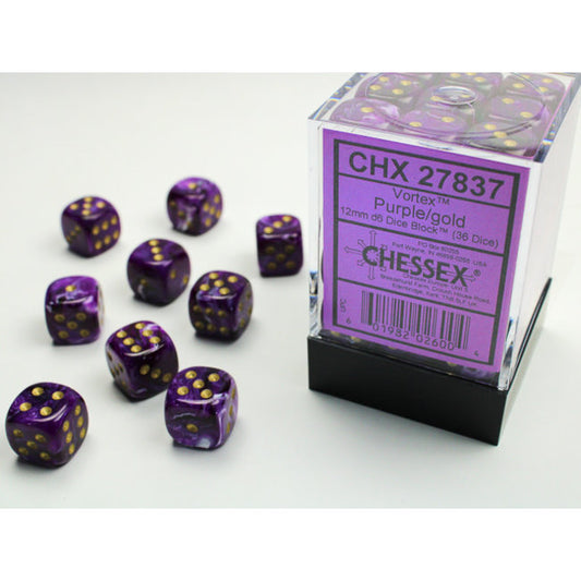 CHX 27837 Vortex 12mm D6 Purple w/ Gold
