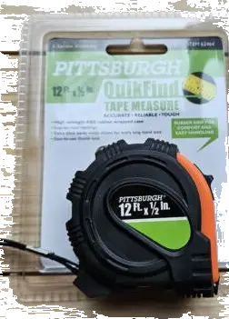 Pittsburgh 12 ft Quikfind Tape Measure ABS Rubber Case SAE/Imperial