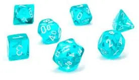 Chessex 20385 Mini 7 Set Translucent Teal/White