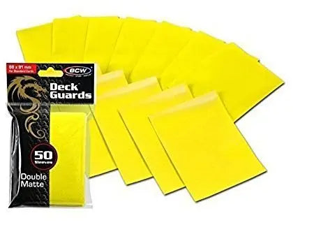 Premium Yellow Double Matte Deck Guard Sleeve Protectors 50
