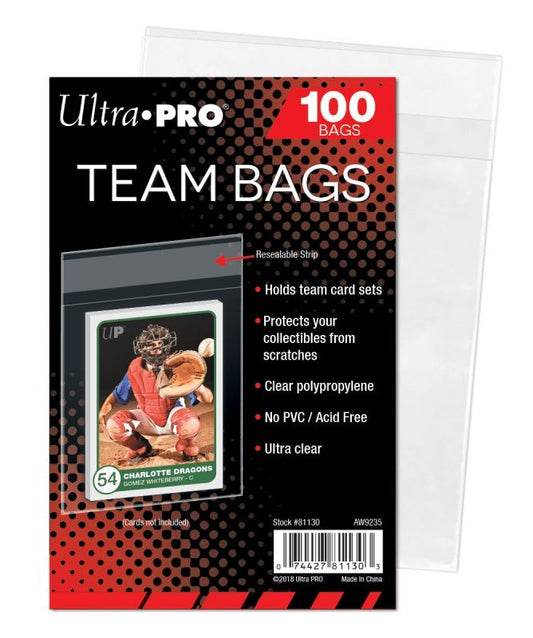 Ultra Pro Team Bags Resealable Sleeves 100